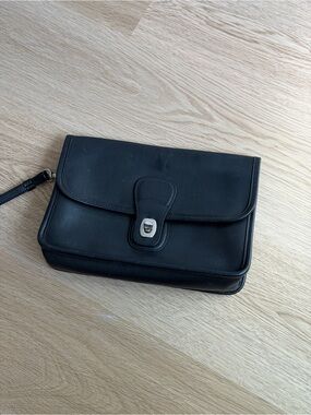 Vintage Coach 9832 Black Leather Clutch Bag 1998